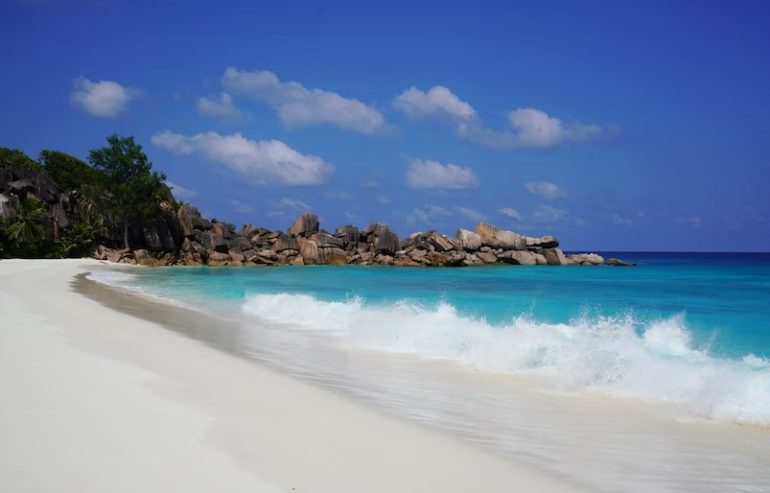 Anse Kerlan Beach in Seychelles